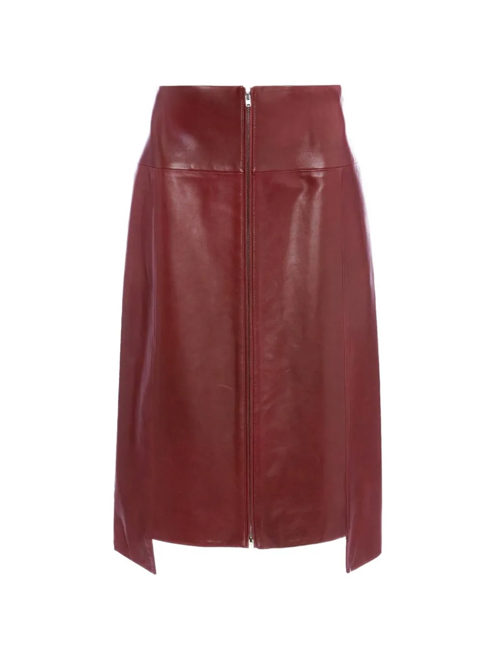 Victoria Beckham Leren asymmetrische midi-rok Rood