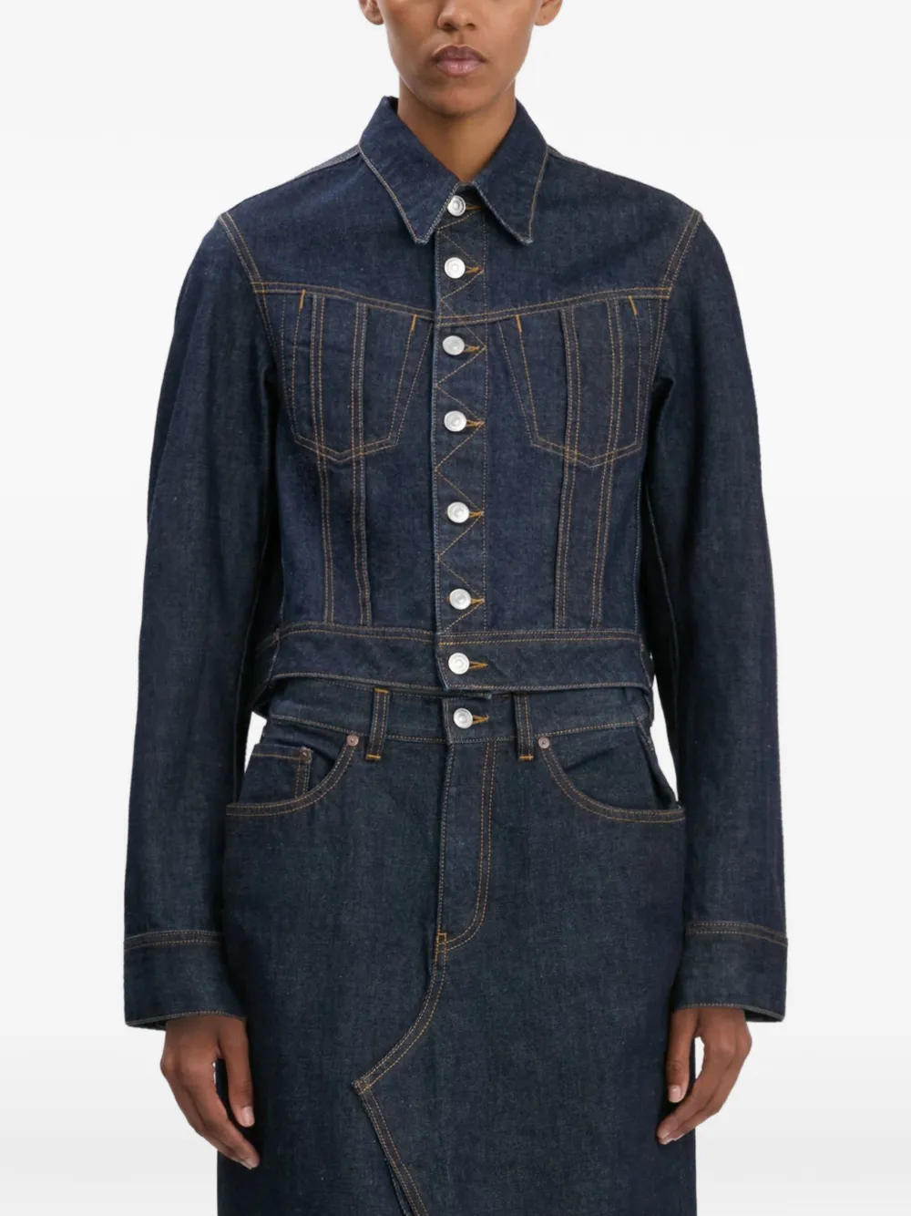 Victoria Beckham Denim jack Blauw
