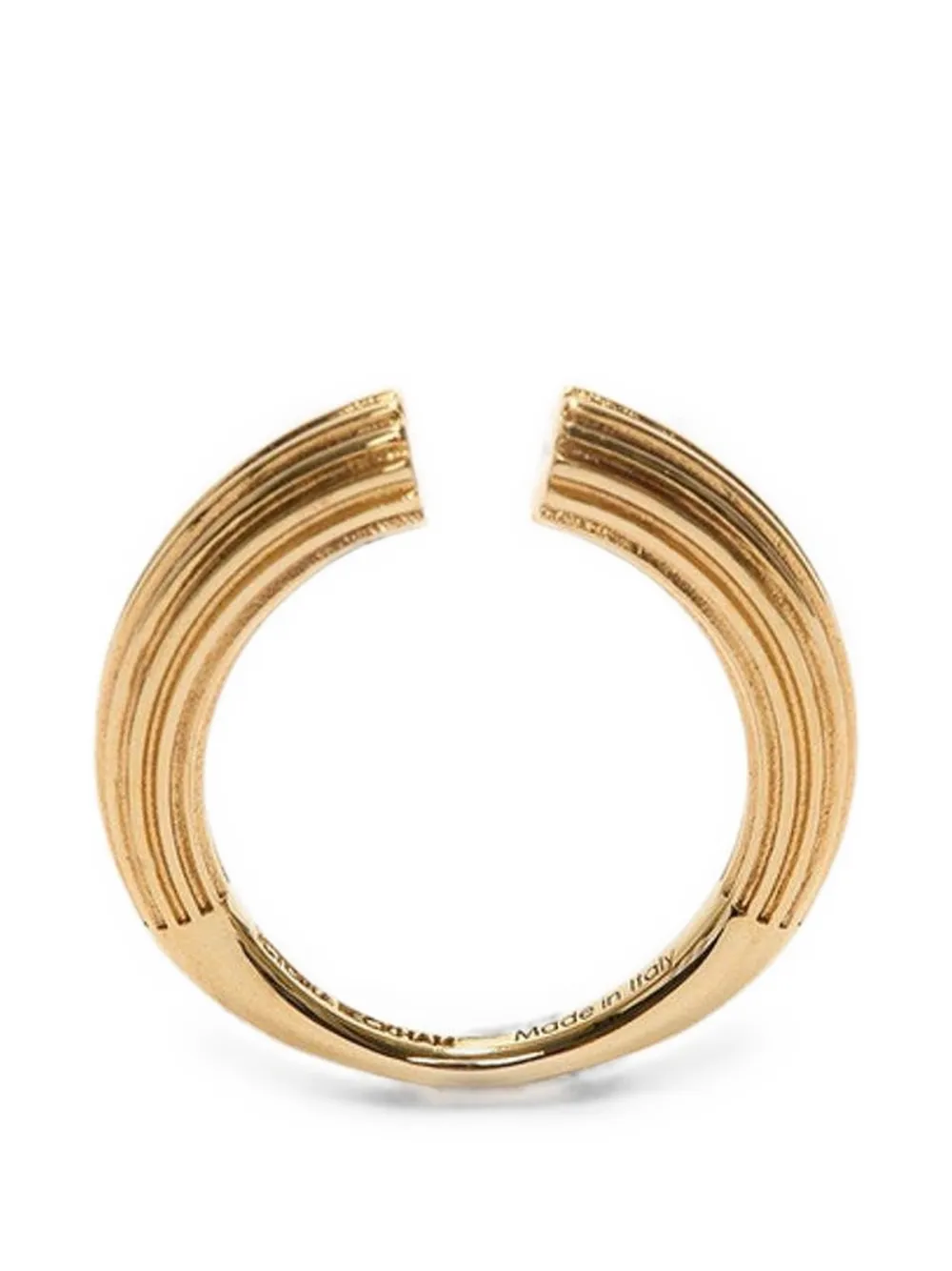 Victoria Beckham Cufflink ribbed ring - Oro
