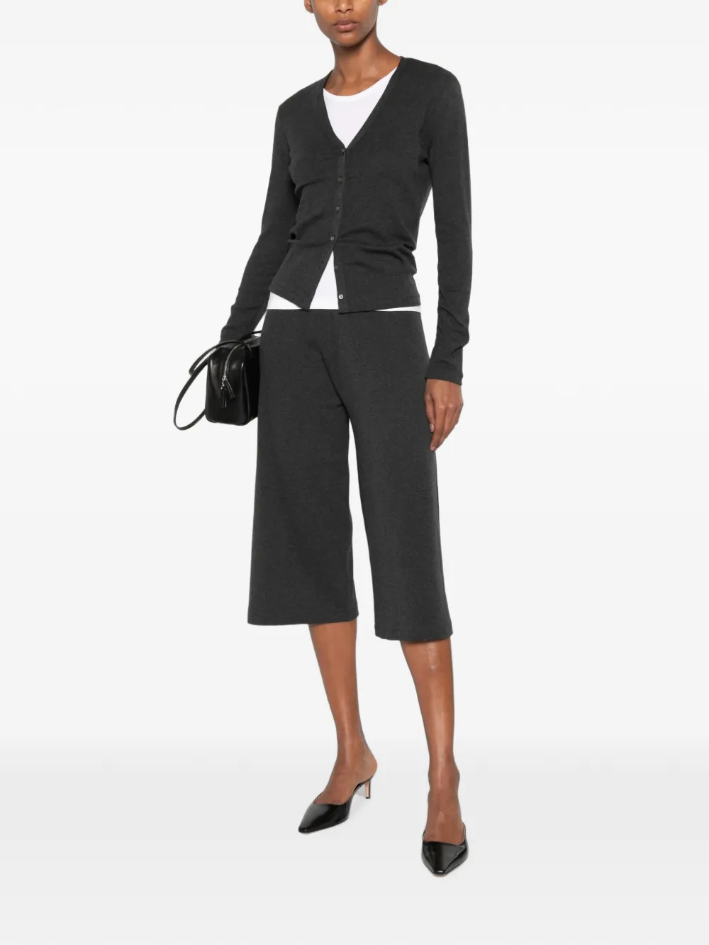 The Row Cresp button-up vest met V-hals Grijs