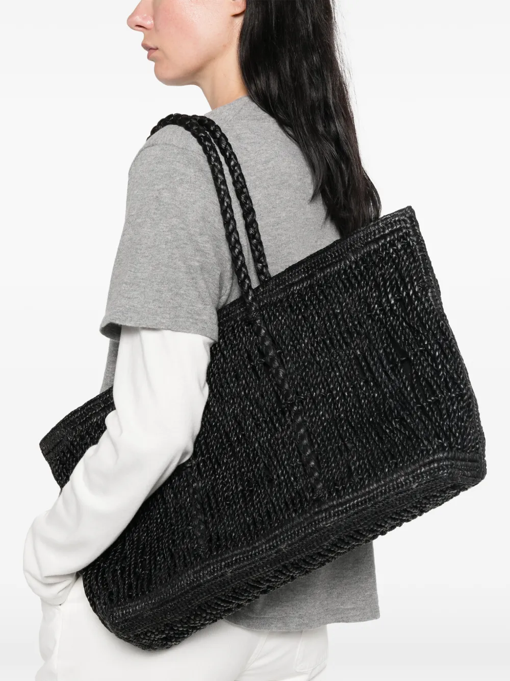 The Row Georgica Tote Bag in Black, view 2