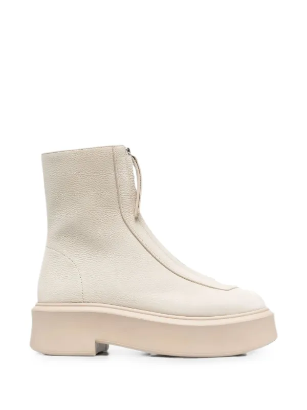 The Row Zipped Boots I in Neutrals