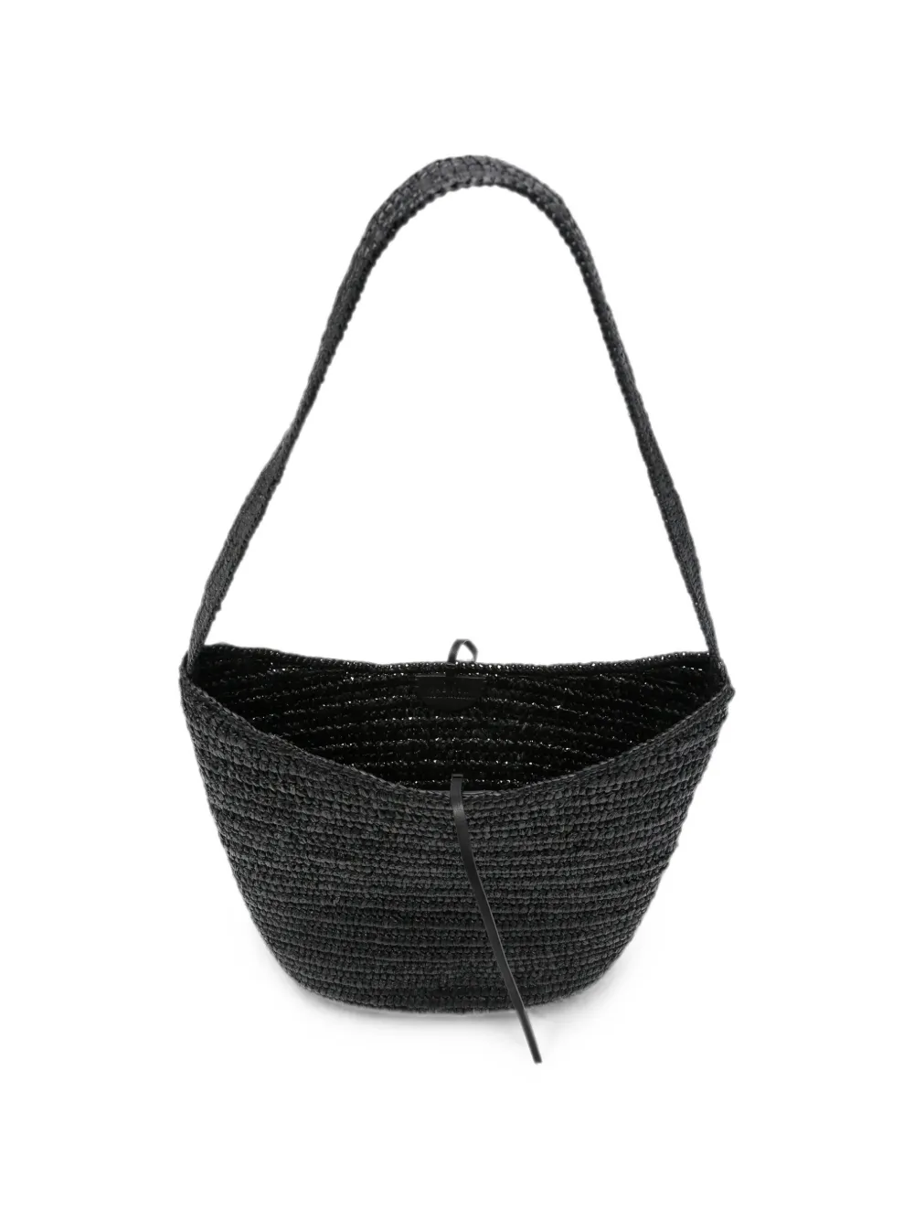 The Row Alma Shoulder Rafia Bag in Black, view 3