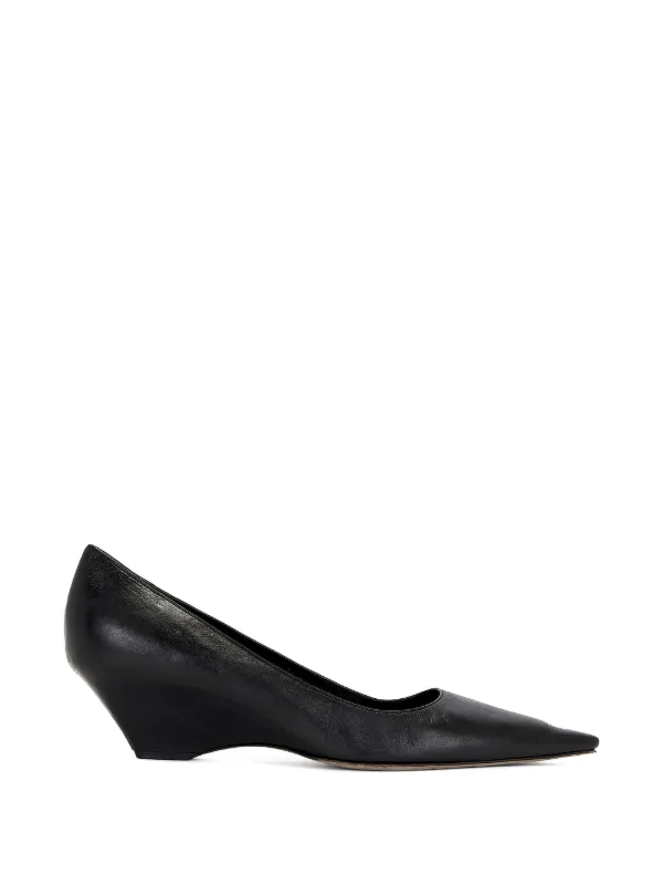 The Row Liisa Wedge Heeled Pumps in Black