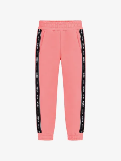 MSGM Kids pantalones de chándal con franja del logo