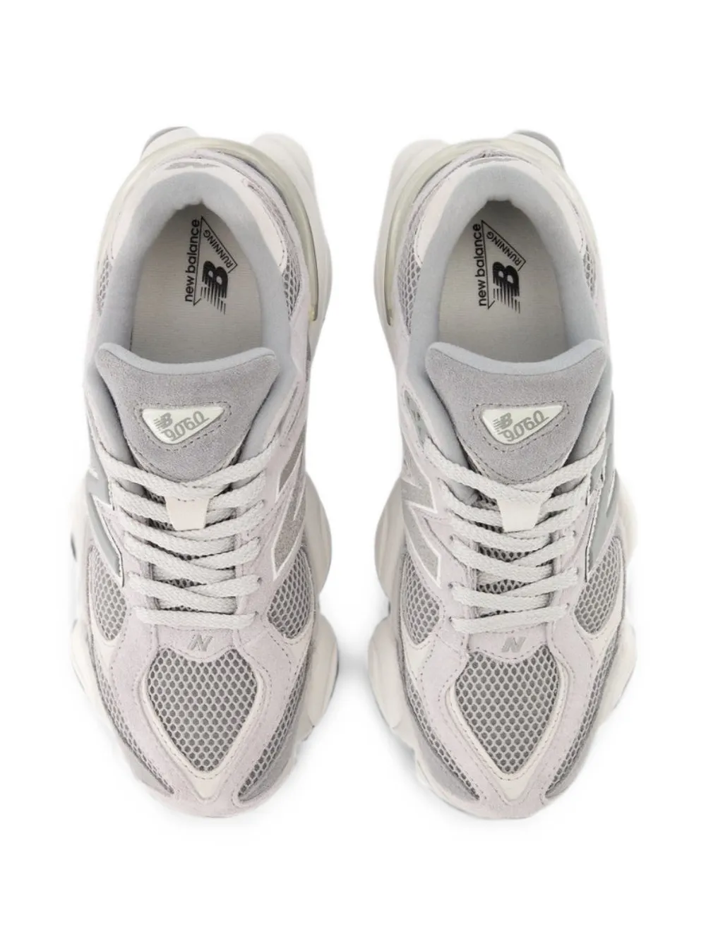 New Balance 9060 mesh-panelled sneakers Grijs