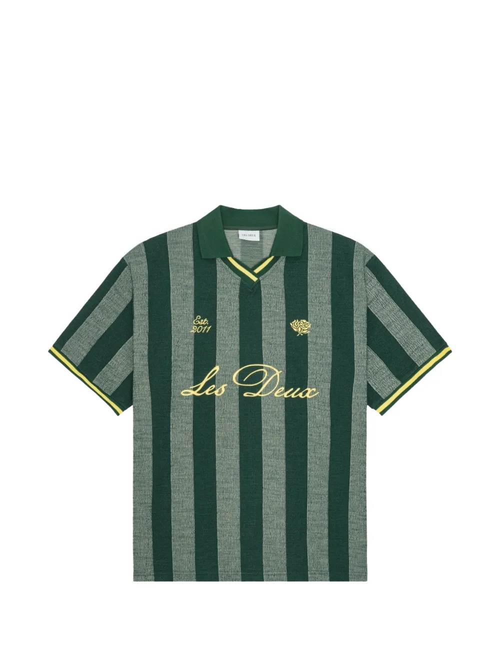 Les Deux stripe jacquard T-shirt - Verde