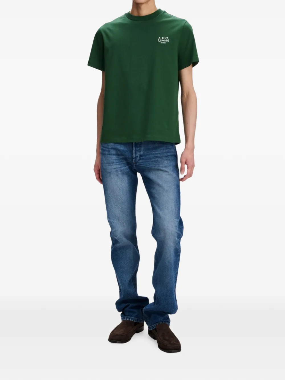 A.P.C. Rue Madame T-shirt met borduurwerk Groen