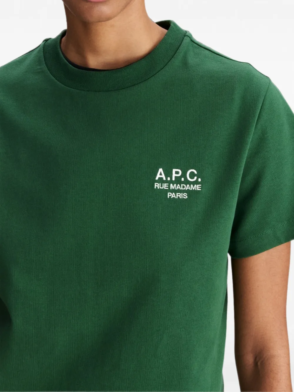 A.P.C. Rue Madame T-shirt met borduurwerk Groen