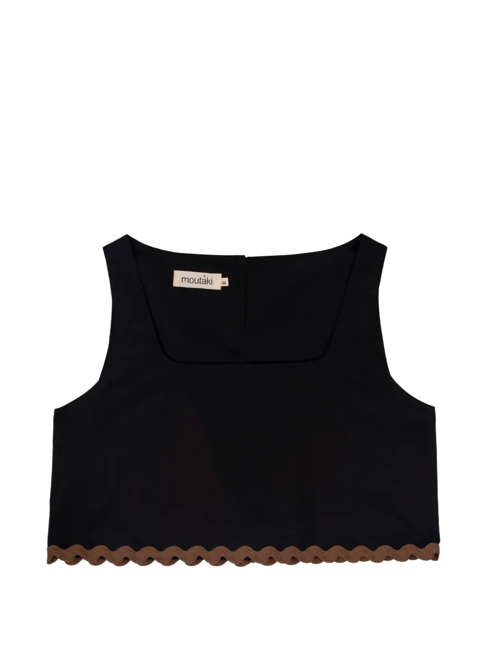 MOUTAKI scalloped-edge cropped top - Schwarz