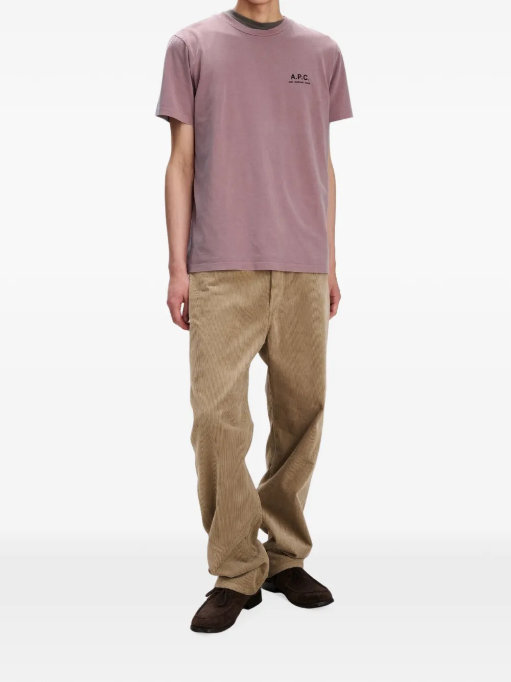 A.P.C. T-shirt met geborduurd logo Roze