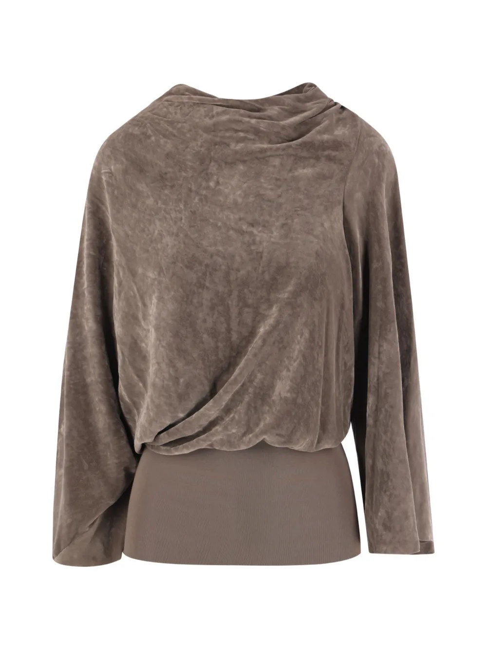 Rick Owens Gedrapeerde top met fluwelen effect Beige