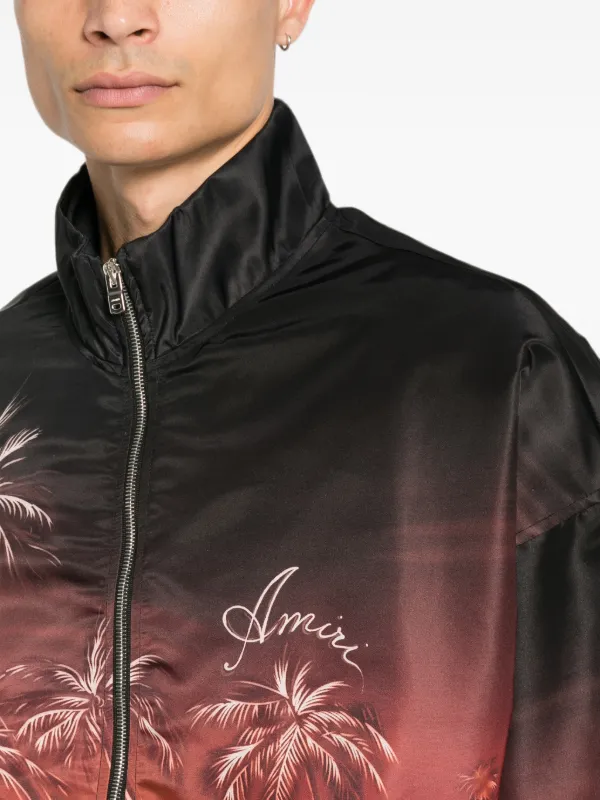 AMIRI palm-tree Print zip-fastening Jacket | Black | FARFETCH