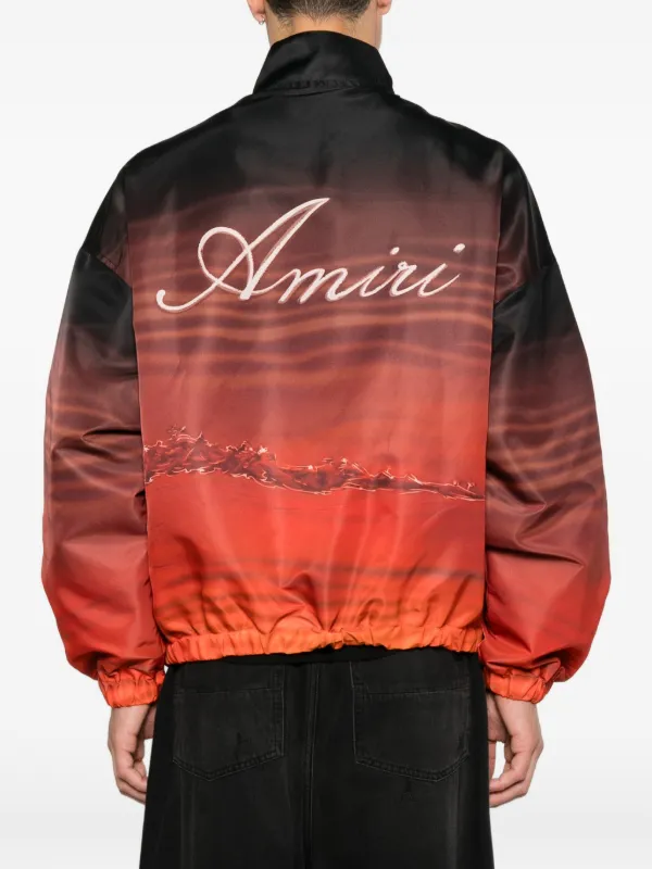 AMIRI palm-tree Print zip-fastening Jacket | Black | FARFETCH