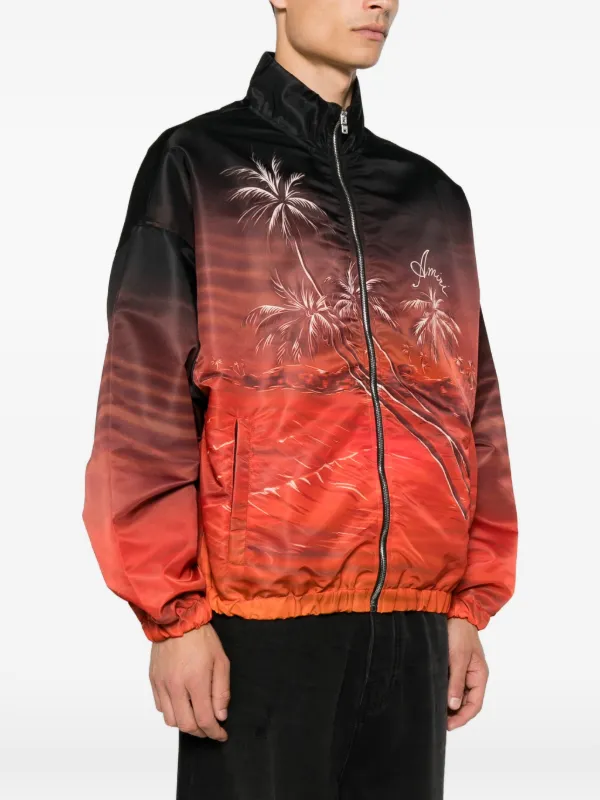 AMIRI palm-tree Print zip-fastening Jacket | Black | FARFETCH
