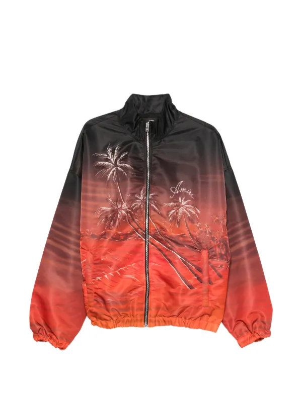 AMIRI palm-tree Print zip-fastening Jacket | Black | FARFETCH