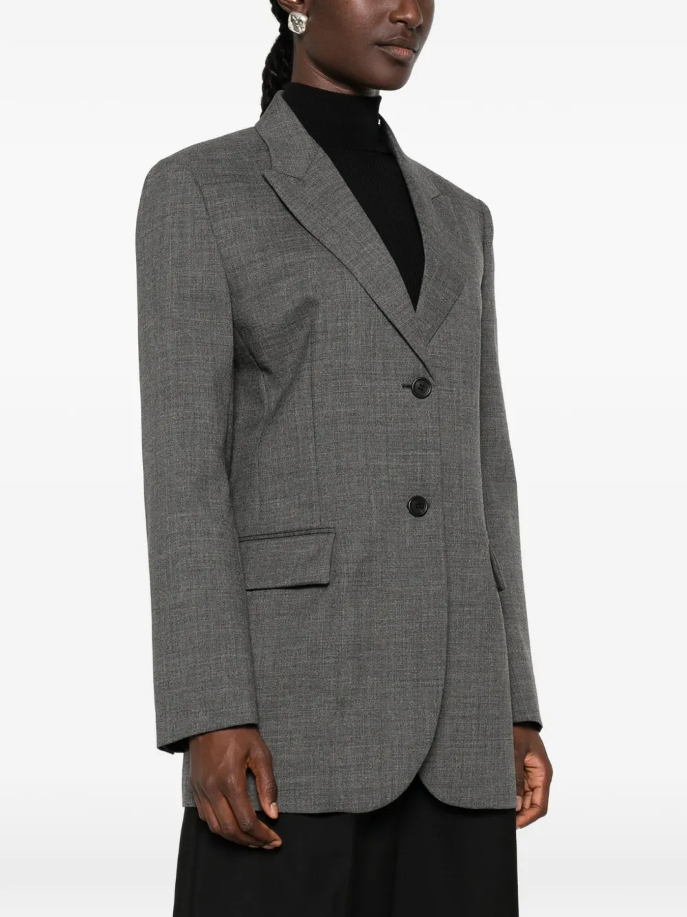 Prada Mélange jack met enkele rij knopen Grijs