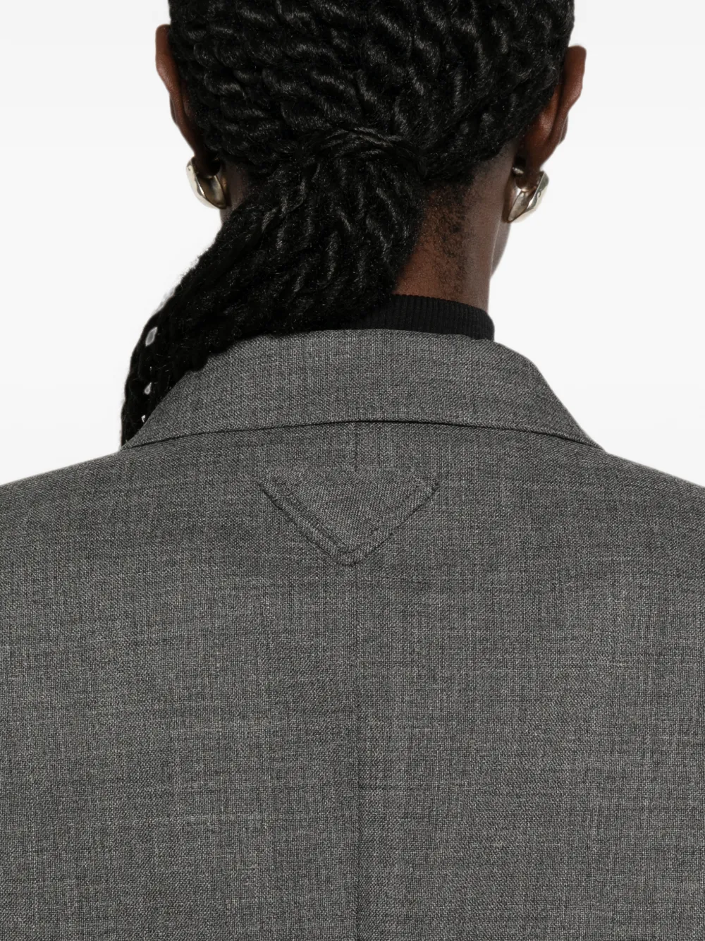 Prada Mélange jack met enkele rij knopen Grijs