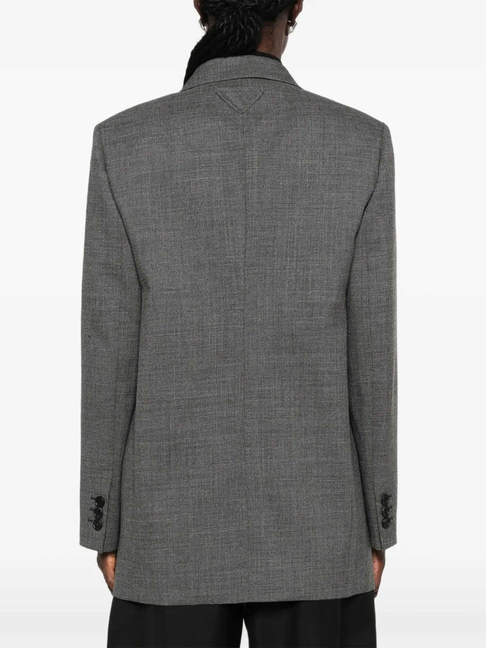 Prada Mélange jack met enkele rij knopen Grijs