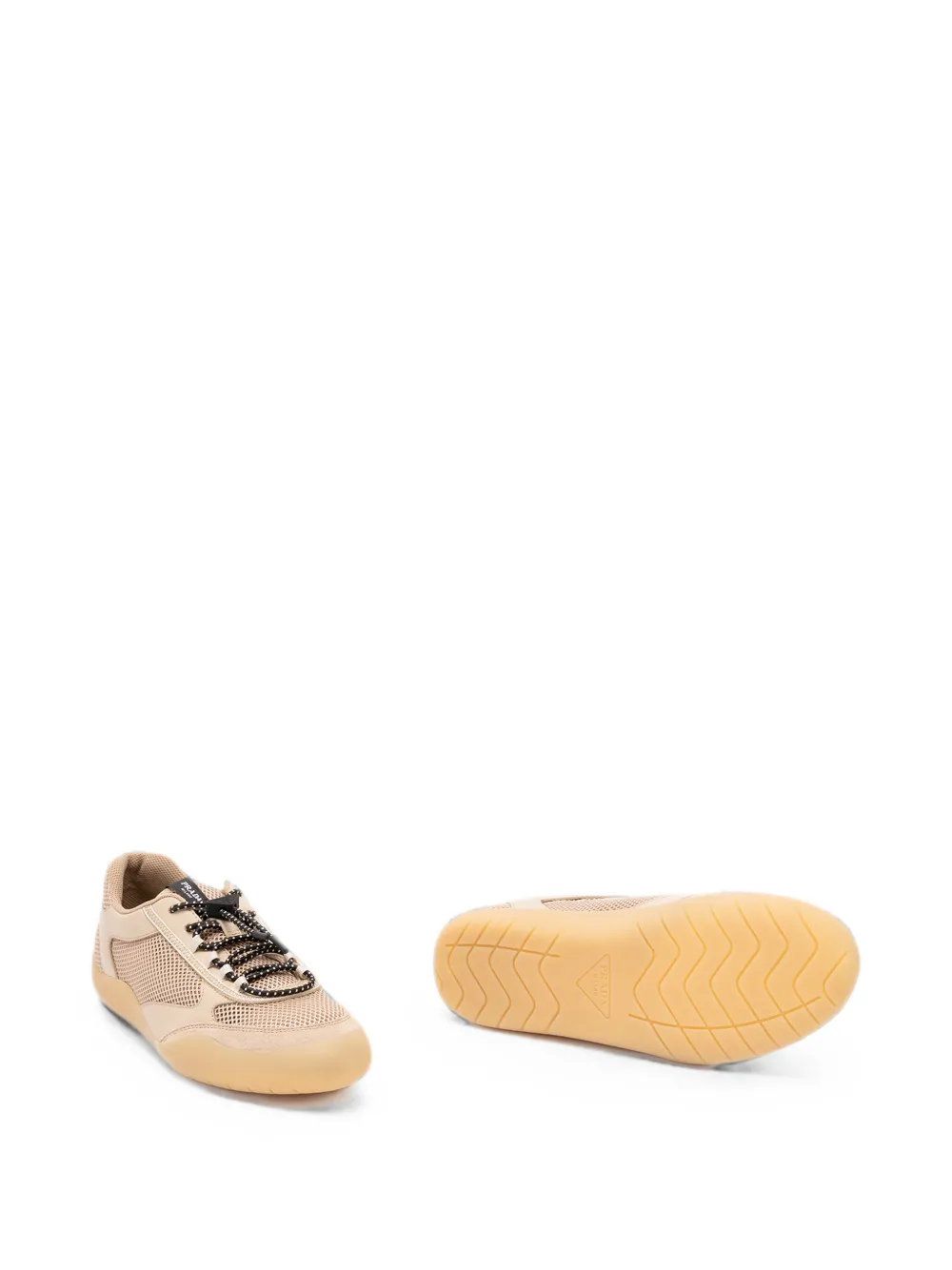 Prada Speedrock mesh-panelled lace-up sneakers Beige