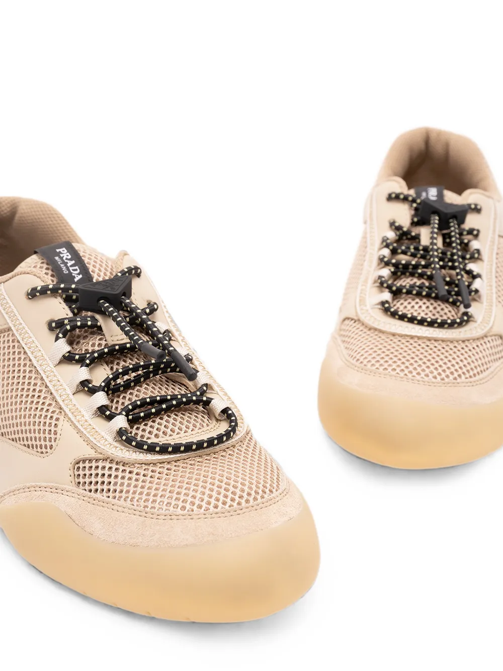Prada Speedrock mesh-panelled lace-up sneakers Beige
