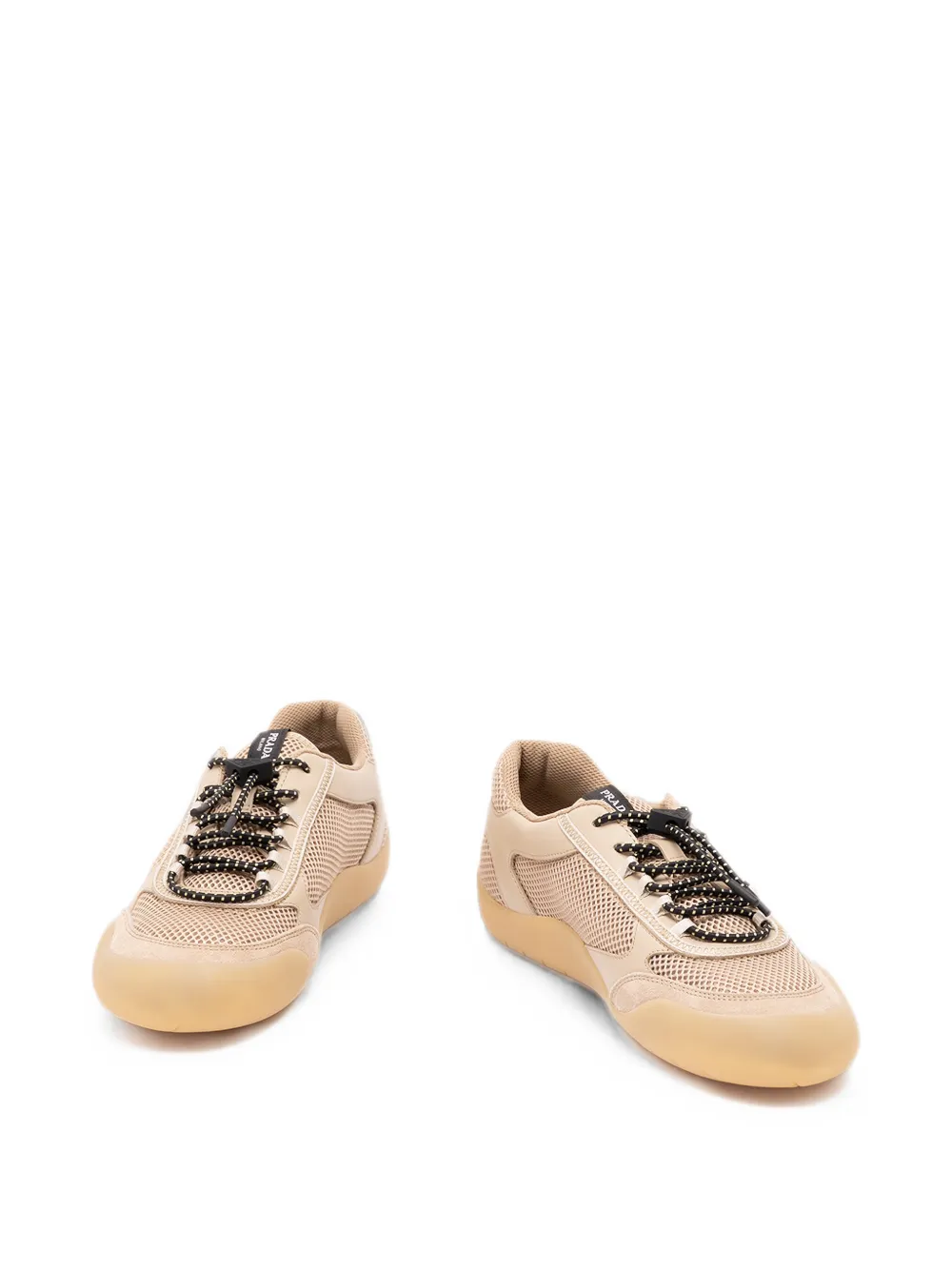 Prada Speedrock mesh-panelled lace-up sneakers Beige