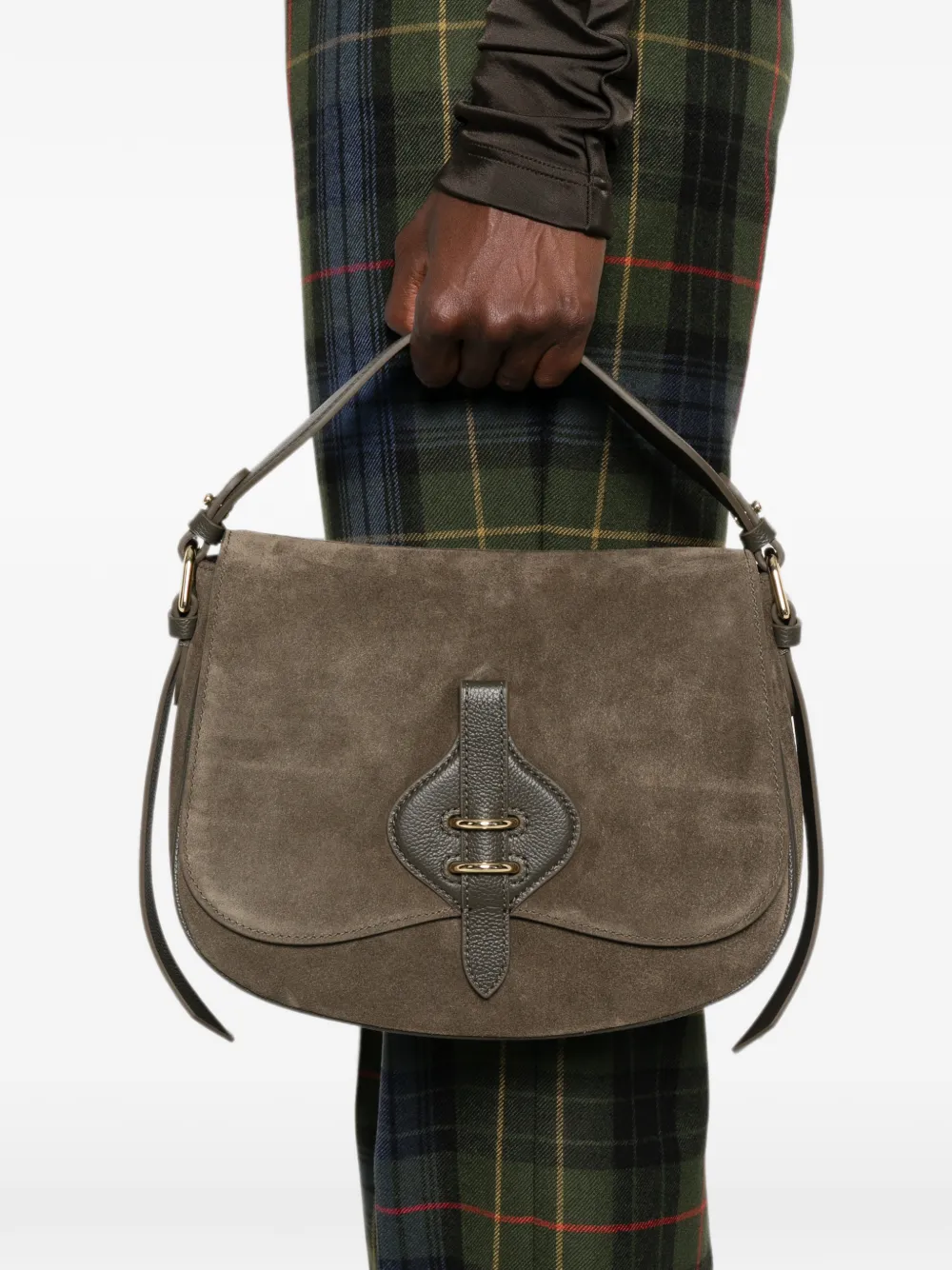 Coccinelle SMedium schoudertas van bewerkt leer Groen