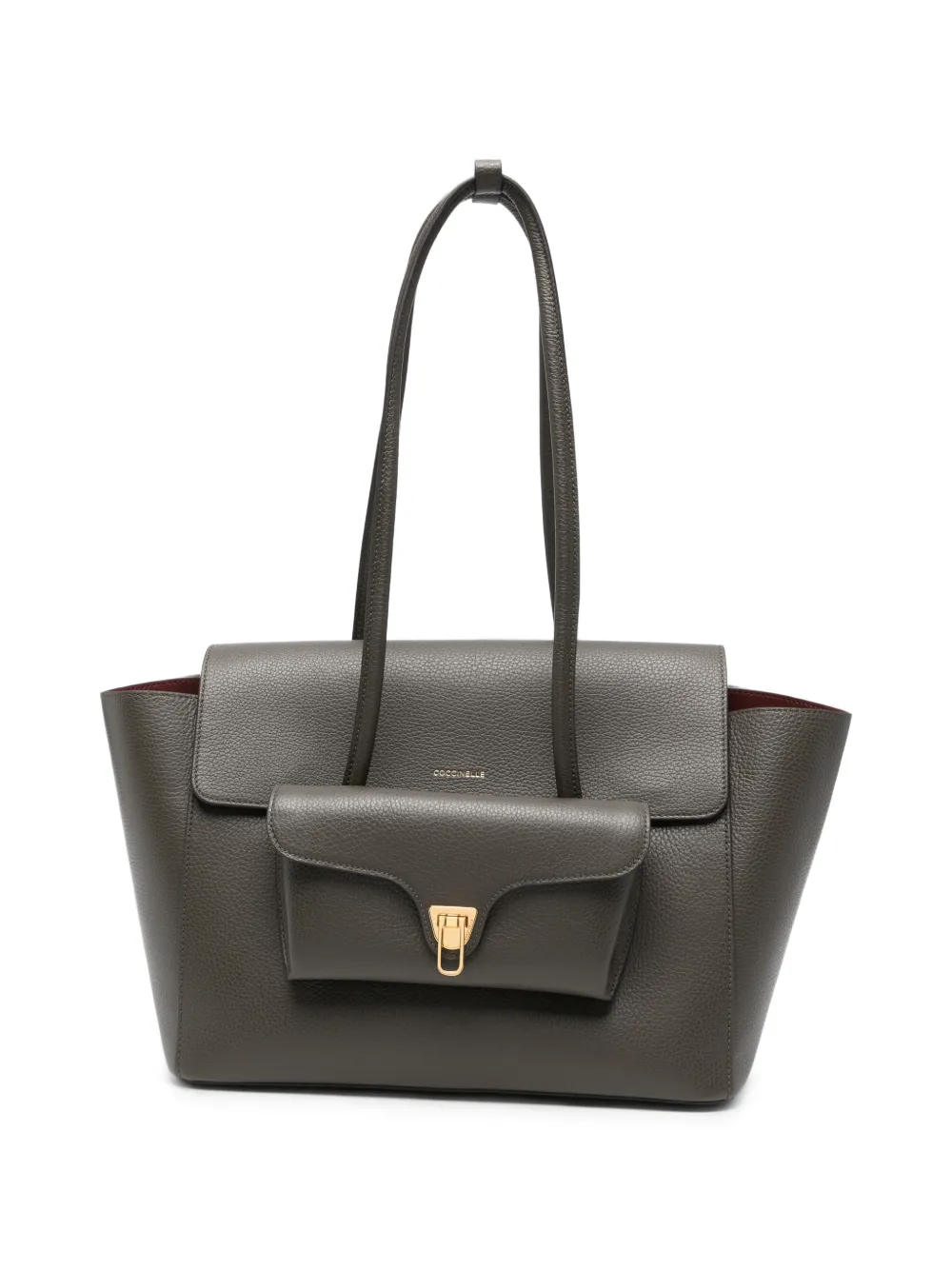 Coccinelle logo-detail leather shoulder bag - Verde