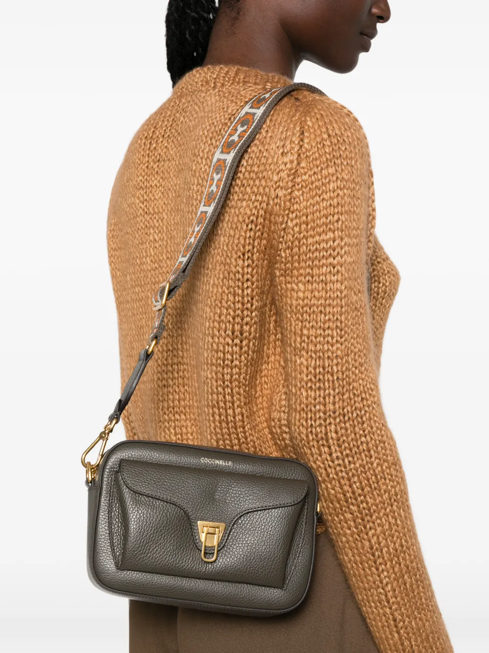 Coccinelle Leren crossbodytas Grijs