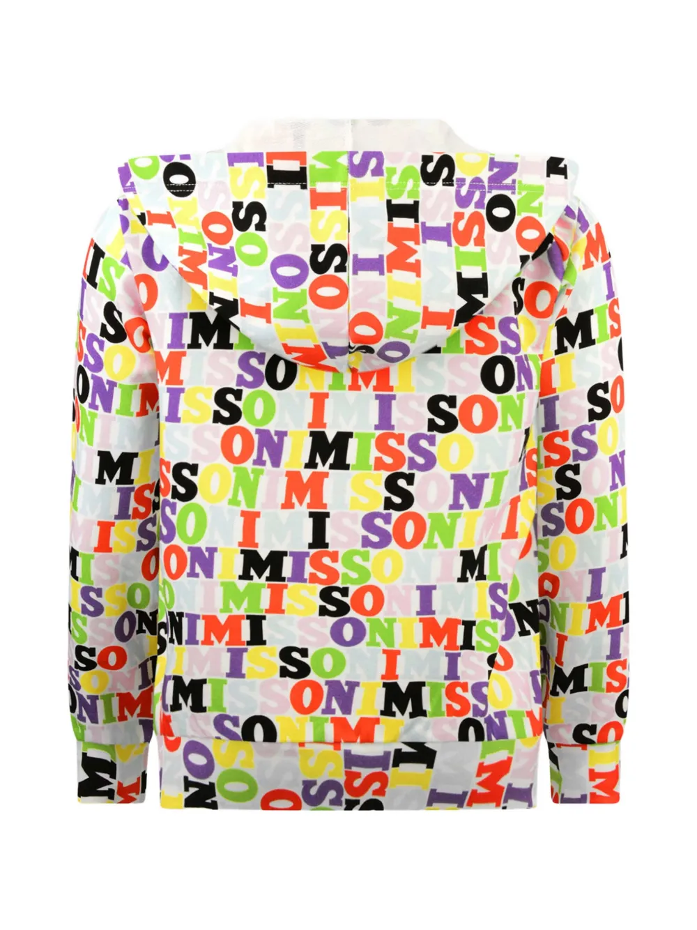 Missoni Kids Hoodie met logoprint en rits Wit
