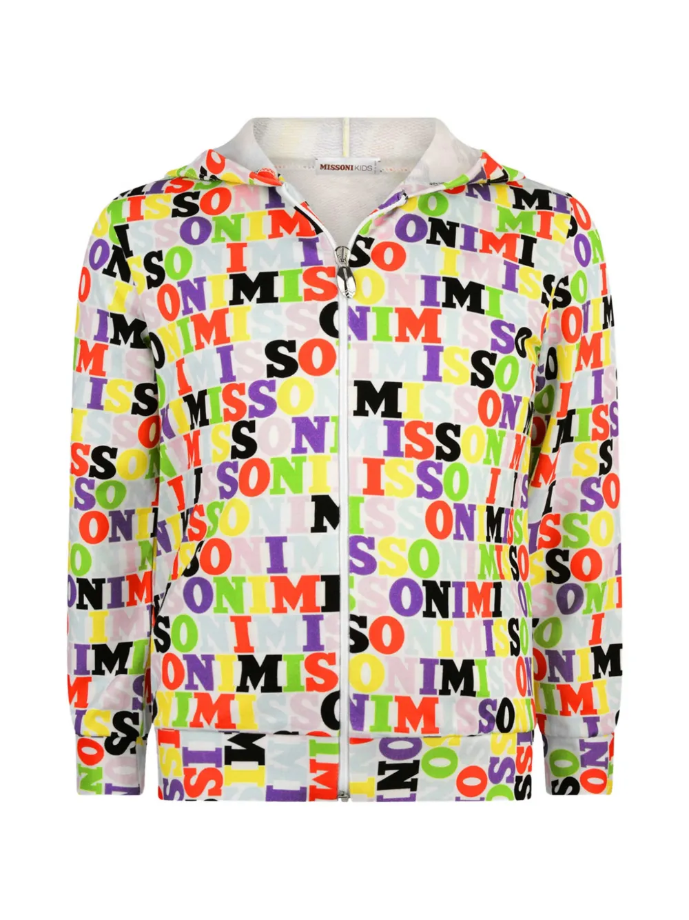 Missoni Kids logo-print zip-up hoodie - Weiß