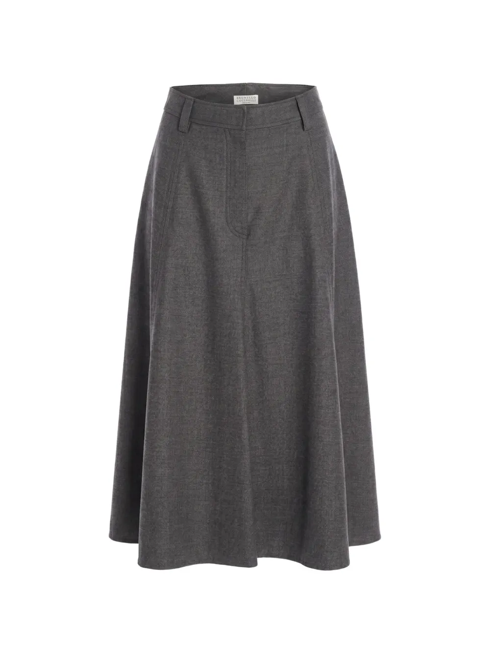 Brunello Cucinelli A-line panelled midi skirt - Grigio