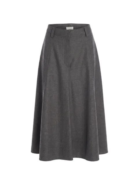Brunello Cucinelli A-line panelled midi skirt