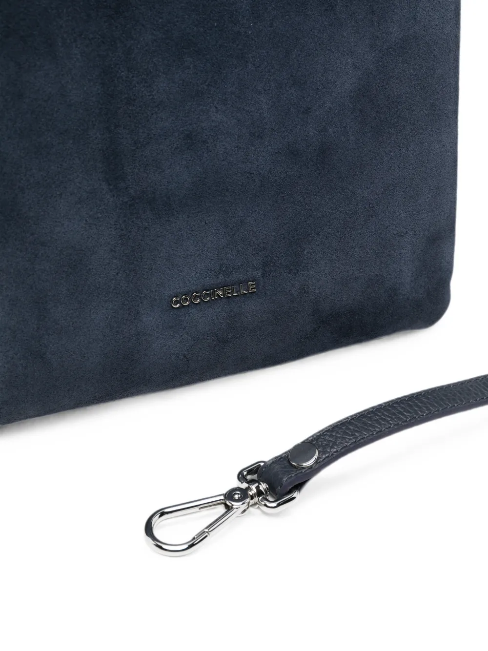Coccinelle Schoudertas met gevlochten handvat en suède detail Blauw