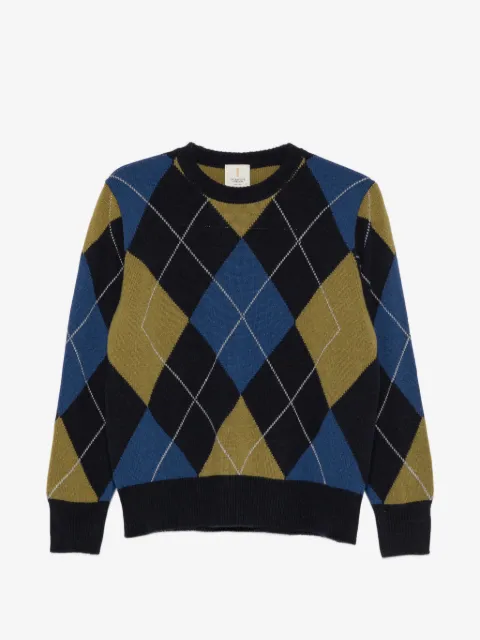 Incentive! Cashmere Famara argyle-intarsia sweater