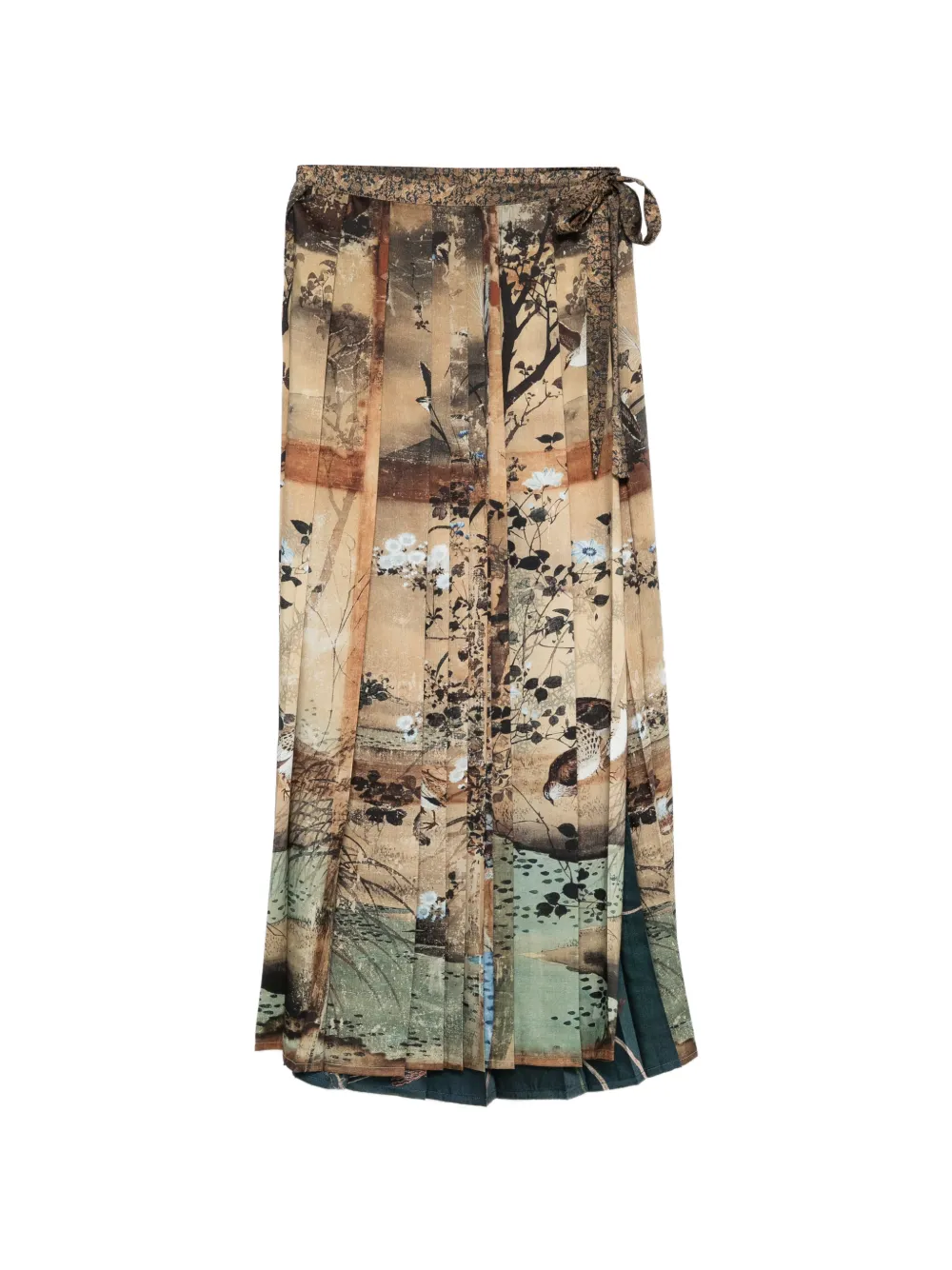 Pierre-Louis Mascia Doxgr landscape-print pleated maxi skirt