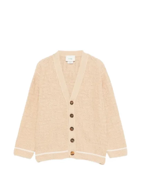 Fendi Kids FF-monogram perforated cardigan