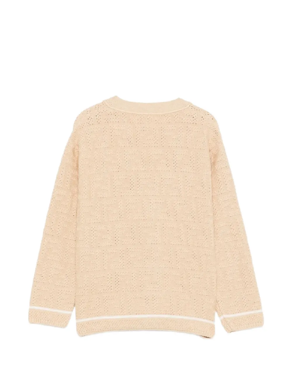 Fendi Kids Vest met FF-monogram en geperforeerde details Beige
