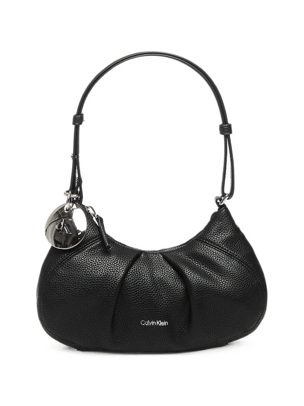 Calvin Klein pebbled-texture pleated shoulder bag - Schwarz