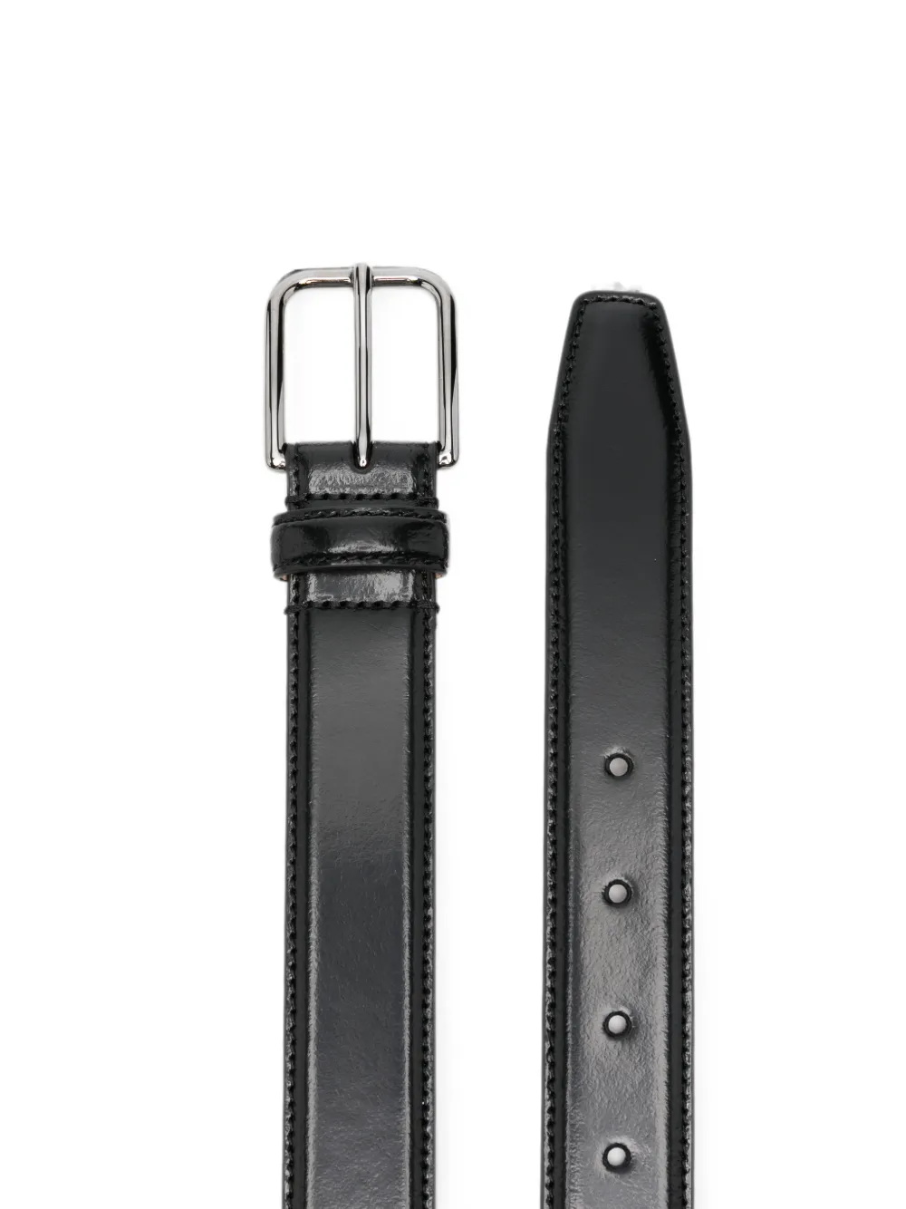 Giorgio Armani Leren riem Zwart