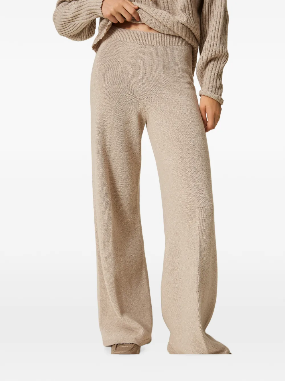 TWINSET Gestrickte Palazzohose - Nude