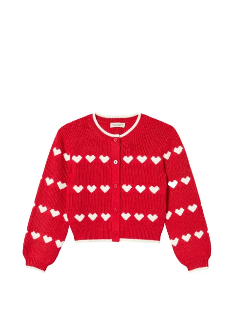 TWINSET Kids cardigan with jacquard heart pattern