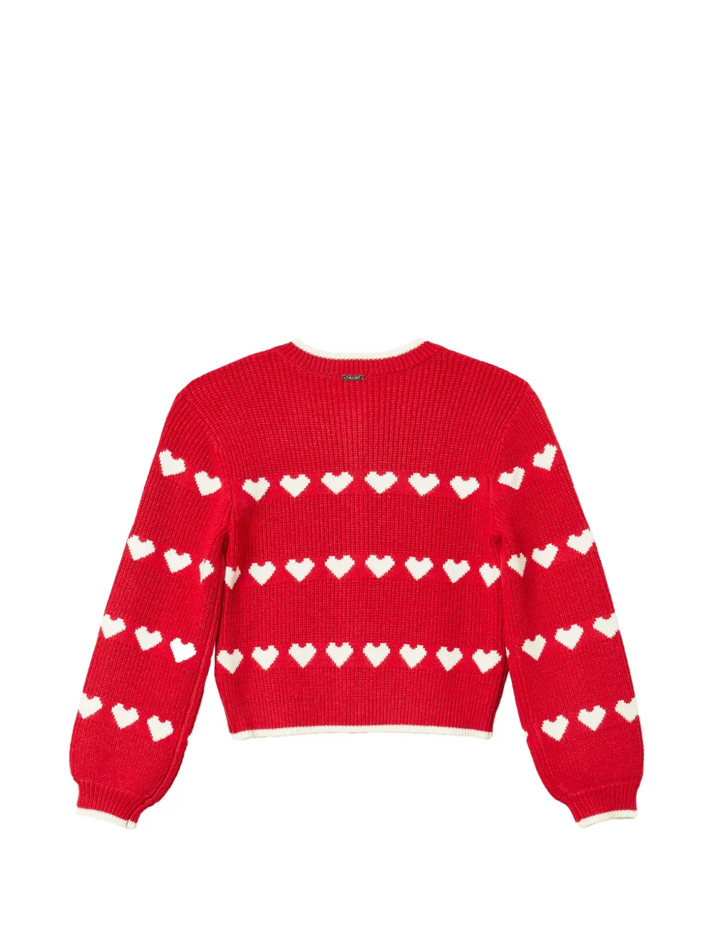 TWINSET Kids Vest met hartpatroon met jacquard Rood
