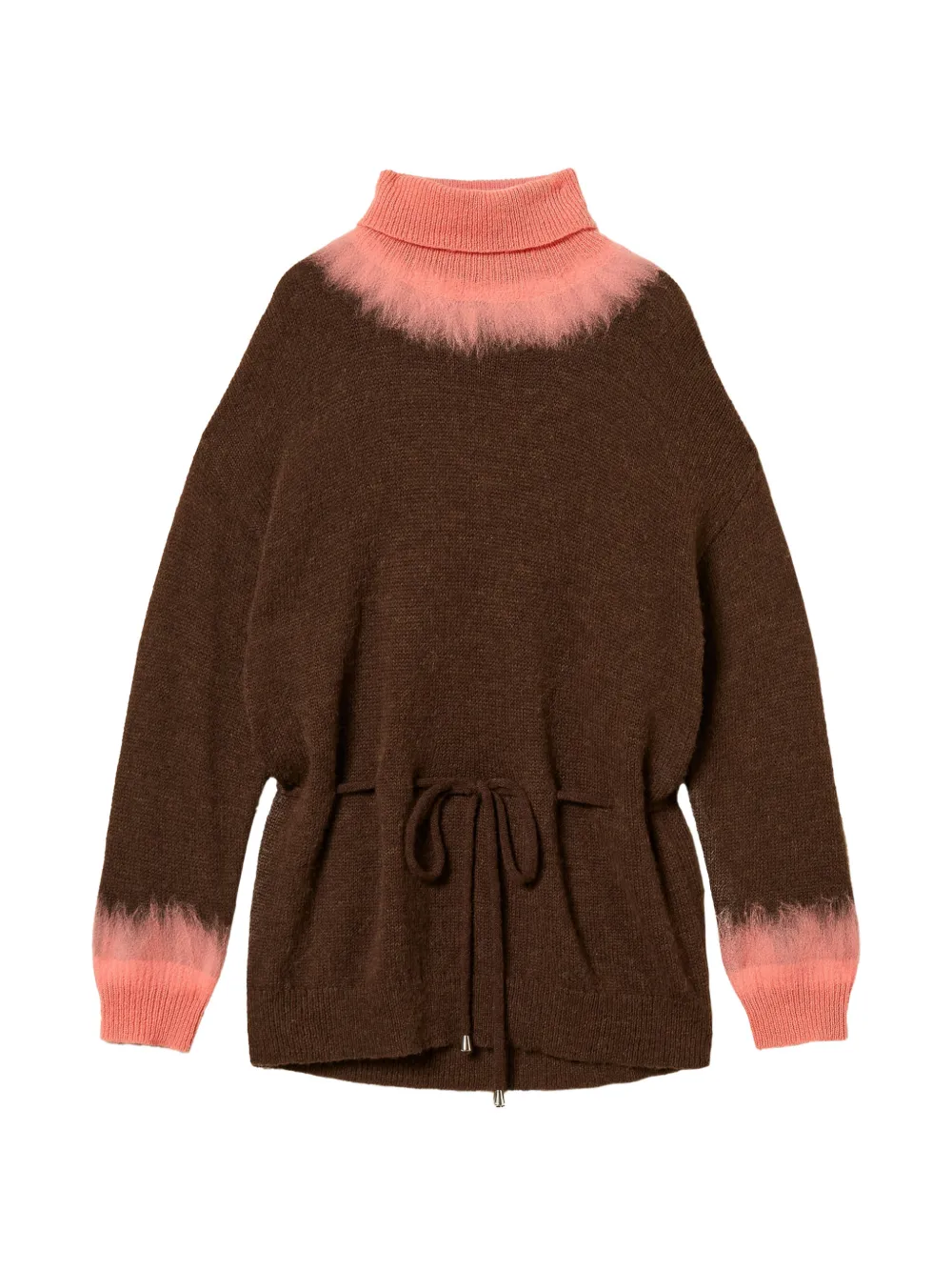 TWINSET Myfo two-tone wool-blend maxi sweater - Marrone