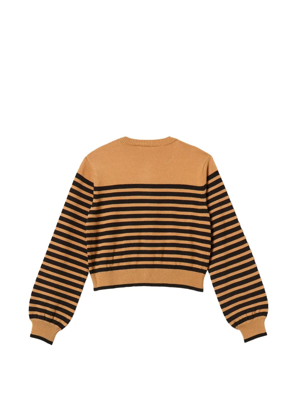 TWINSET Kids Gestreept gebreid vest met knopen Beige