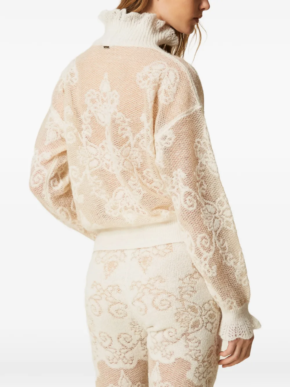 TWINSET jacquard alpaca-blend sweater Beige