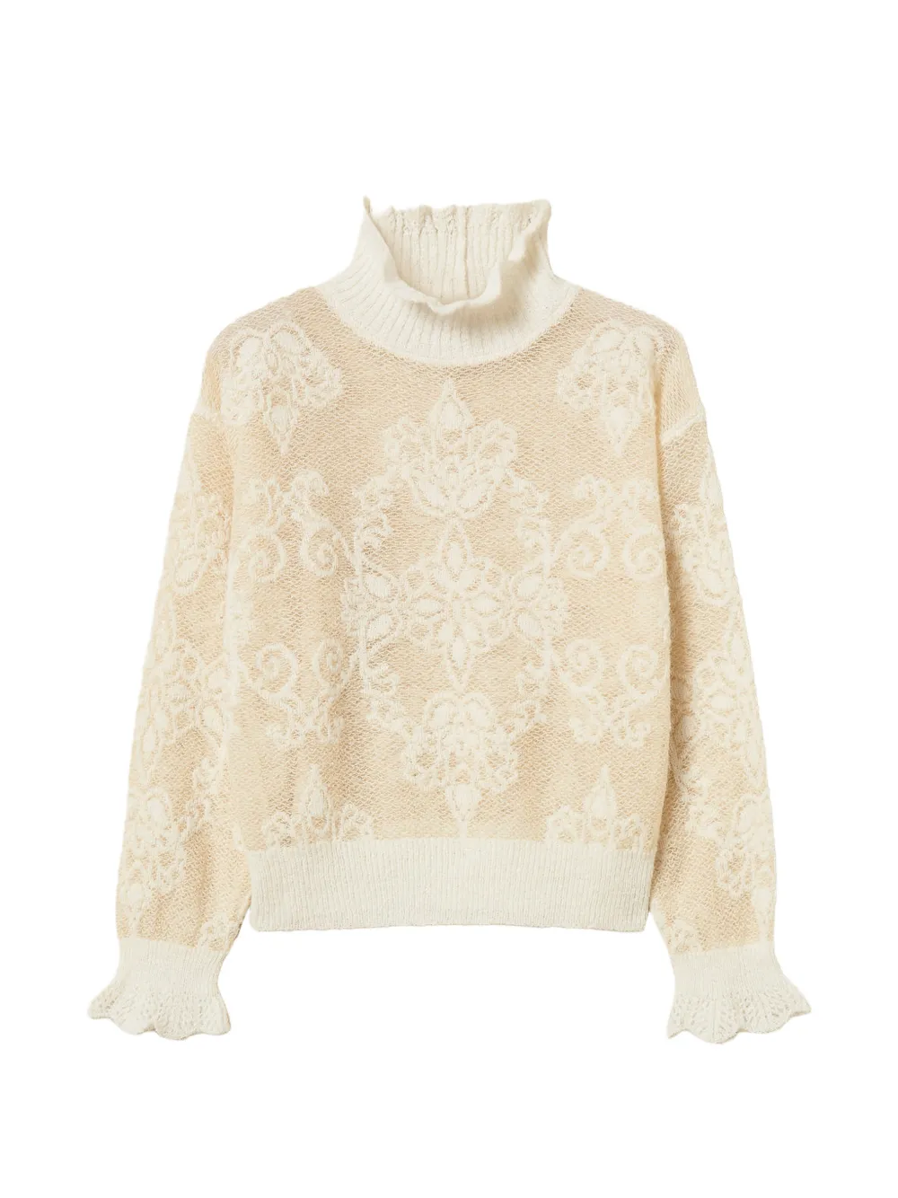 TWINSET jacquard alpaca-blend sweater Beige
