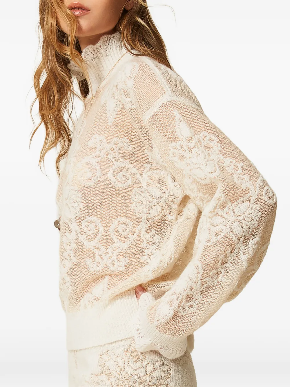 TWINSET jacquard alpaca-blend sweater Beige
