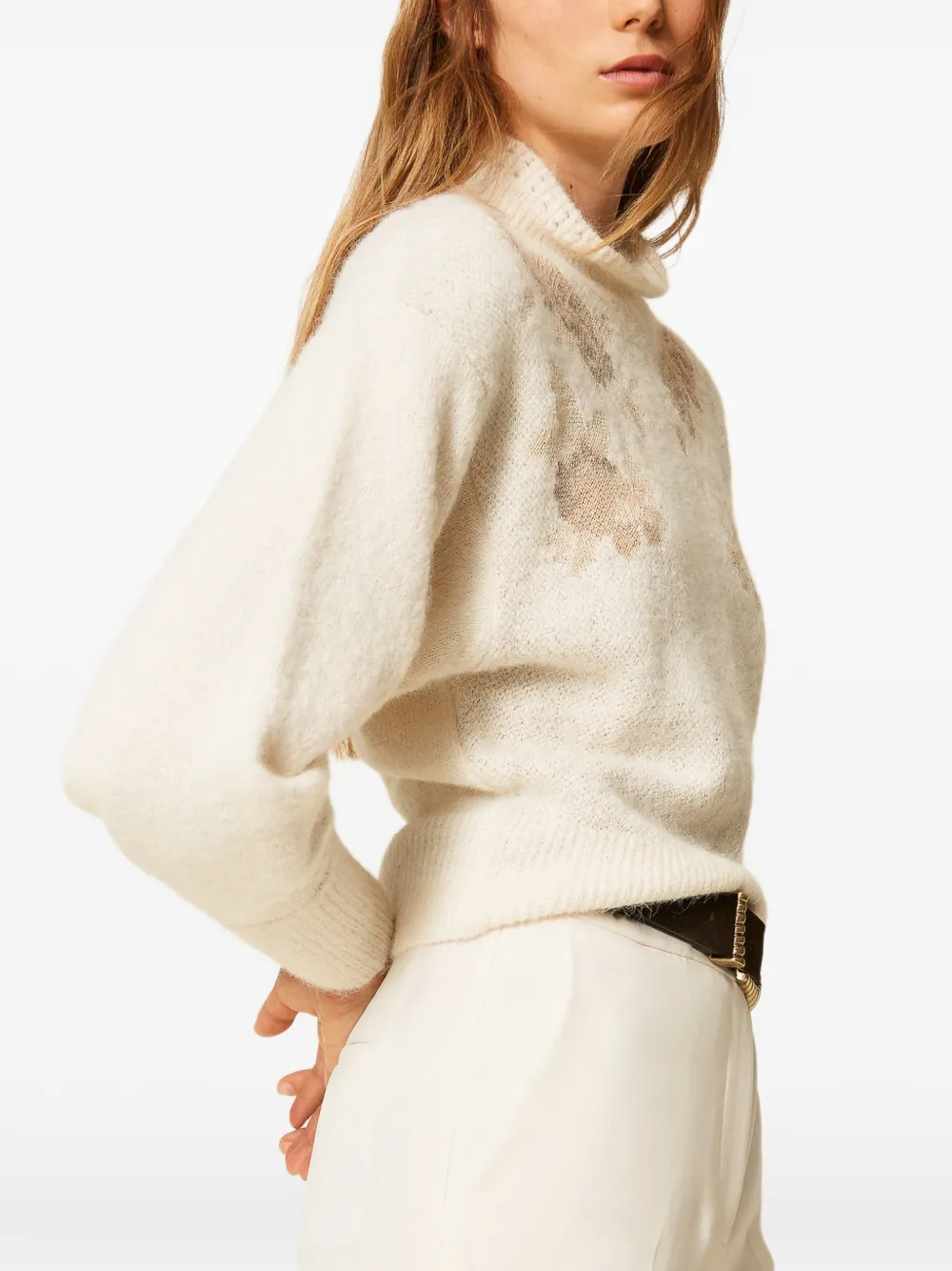 TWINSET Trui van alpacablend met jacquard Beige
