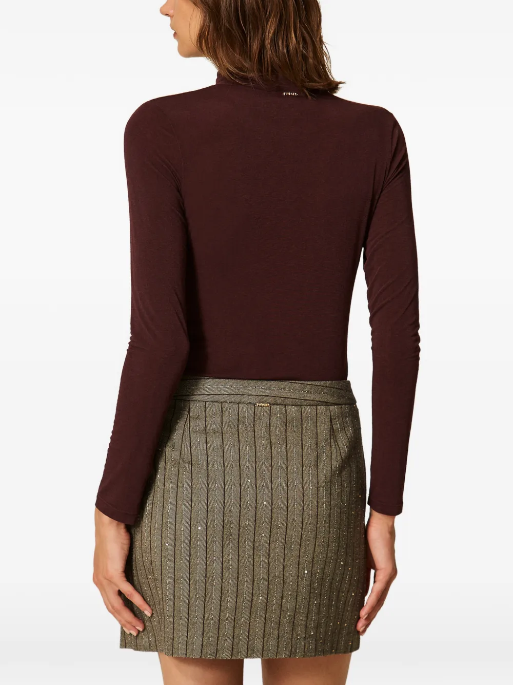 TWINSET Top met col en gedrapeerd detail Paars